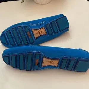 Cole Haan 9.5 Blue Driving Loafer Faux Fur Lining Cole Haan Womens Flats Blue 9.5 B Leather Driving Shoe Penny  main image 4